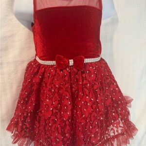 Little Lass Red Lace holiday or special occasion dress